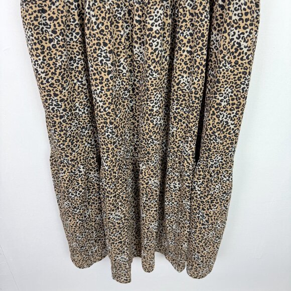 NWOT ASOS DESIGN Sleeveless Tiered Midi Dress With Frills Leopard Print Size 8 - Picture 4 of 14